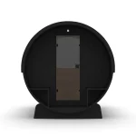 Hekla Barrel Nero sauna, half panoramic rear window, rear