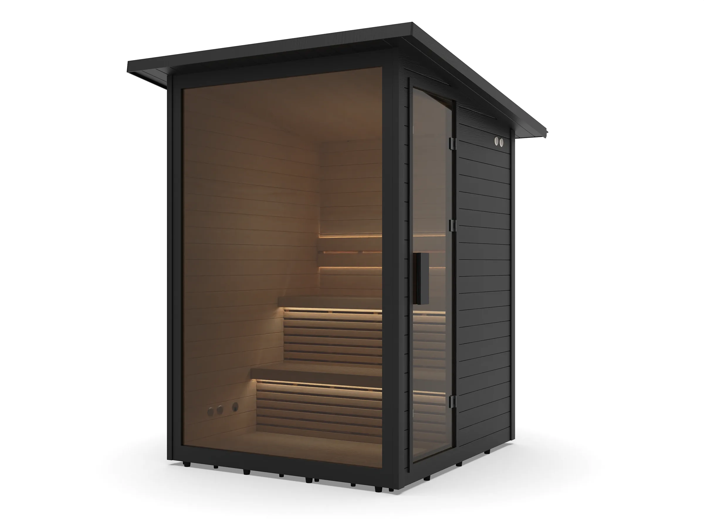 Hekla Cabin outdoor sauna, black WPC