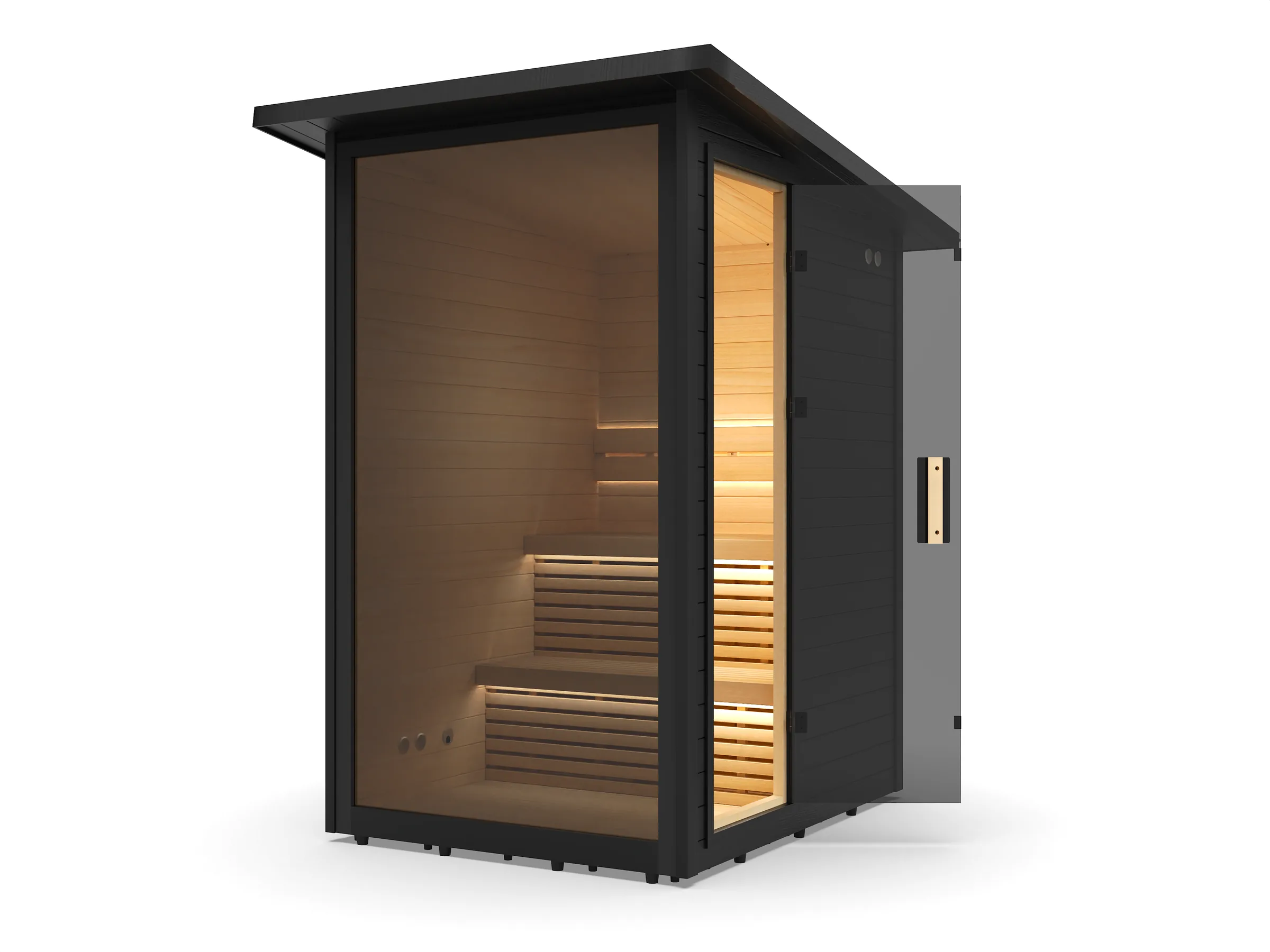 Hekla Mini Cabin outdoor sauna, black WPC