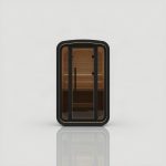 Hekla Mini Cube outdoor sauna in Nero – front view